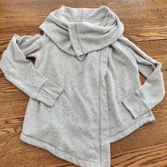 Zella Shooting Star Cardigan Women’s Drape Collar Open Front gray Size M - Picture 3 of 3